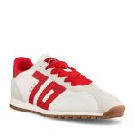 Back 70 Ladies Laced Trainer in Red
