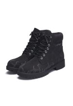 Ed Hardy Mens Embroidered Flame Work Boot - Black