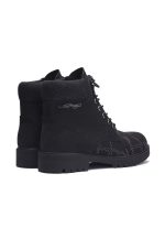 Ed Hardy Mens Embroidered Flame Work Boot - Black