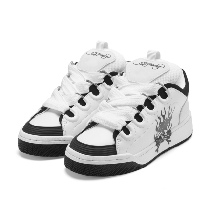 Ed Hardy Mens Hardflip Low - Flaming Skull