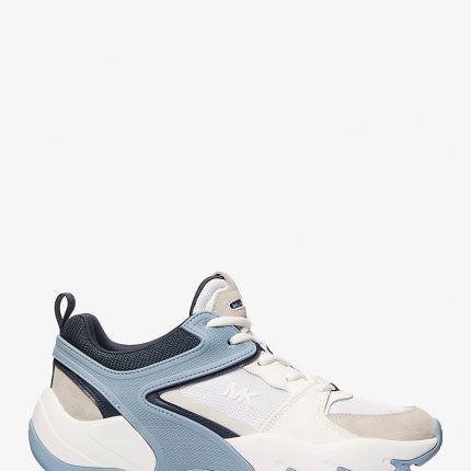 Michael Kors Chase Mixed-Media Trainer Chambray