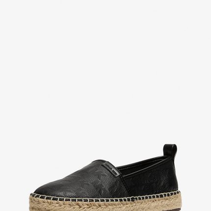 Michael Kors Elias Logo Embossed Leather Espadrille