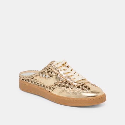 Notice Slide Woven Sneakers Gold Woven Stella
